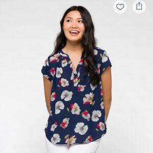 Papermoon Dark Blue Floral Top
